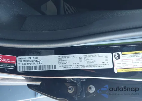 2023 Ram 1500 Laramie 4X4 5'7 Box from USA, damaged, VIN 1C6SRFJT2PN622341